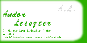 andor leiszter business card